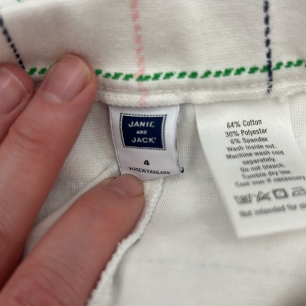 Janie and Jack Plaid White Pant Sz 4 - Picture 5 of 6